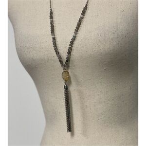 LOFT Outlet Bead and Tassel Pendant Necklace